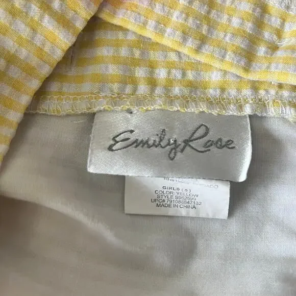 Emily Rose Yellow Gingham Butterfly Sundress Girls Size 5 Ruffle Bow Summer - Picture 9 of 12